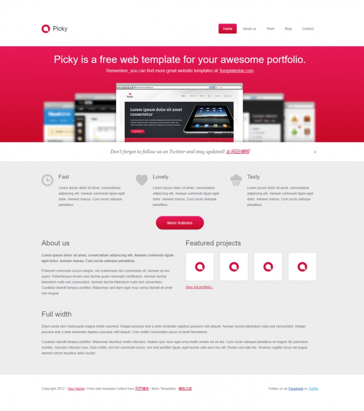 大红色简洁的网站建设企业官网模板下载