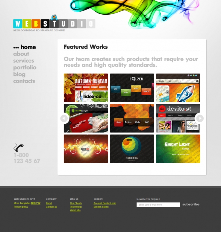 彩色精美的网页设计工作室网站模板下载