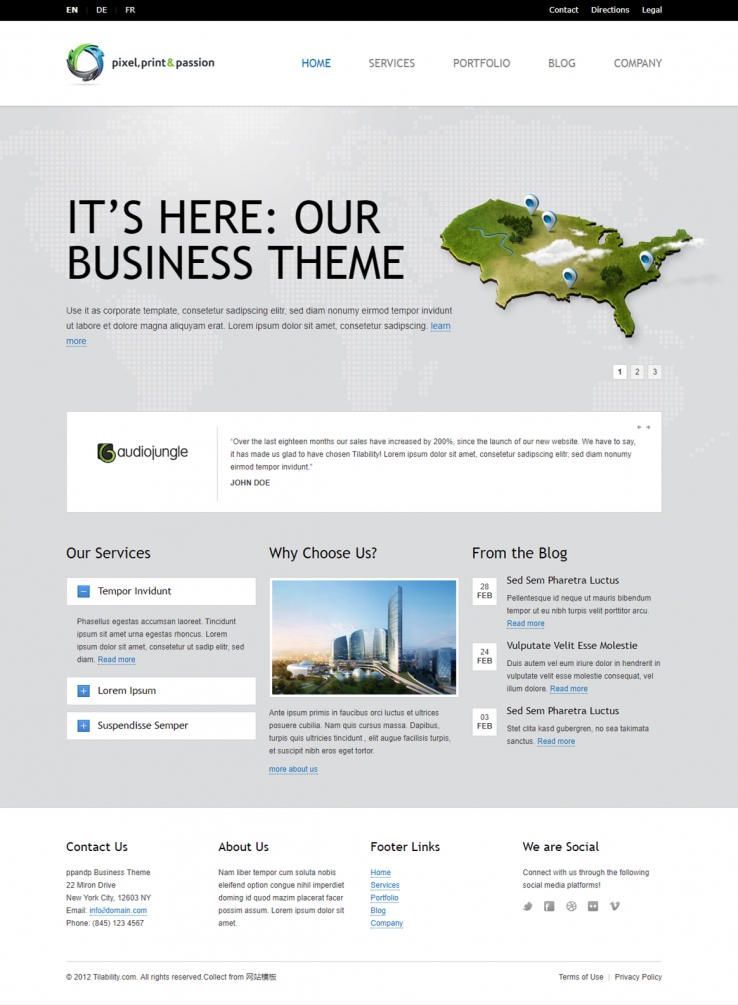 简洁大气风格的商业企业网站模板下载