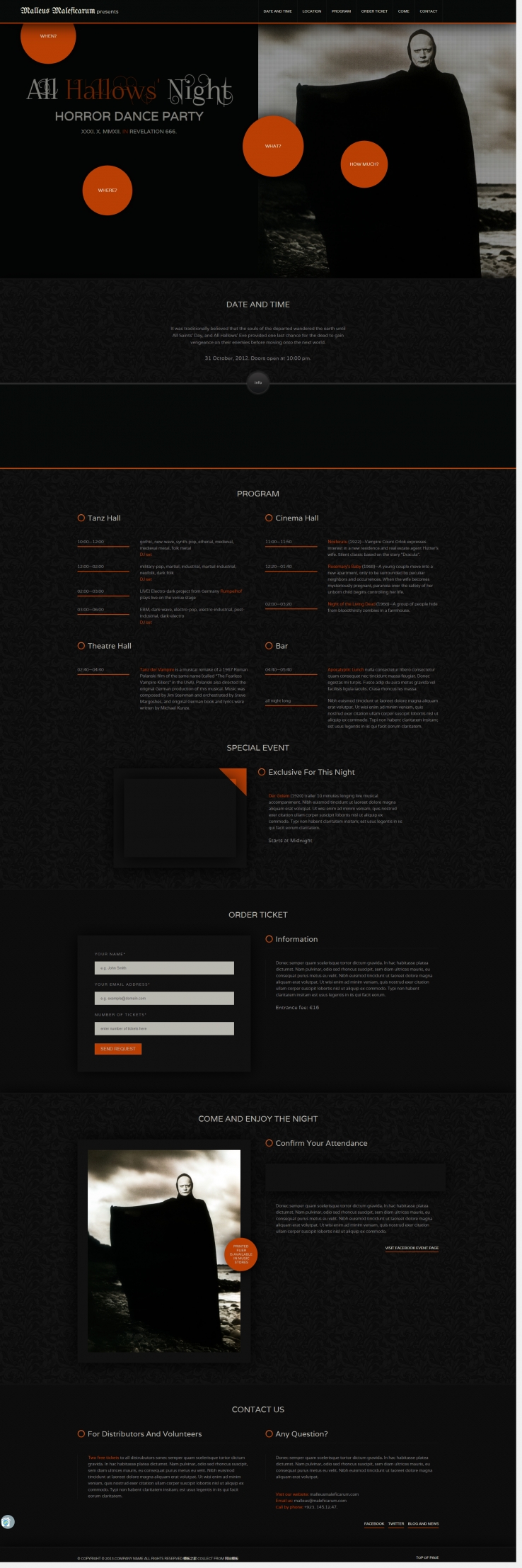 黑色宽屏大气的单页跳转企业网站模板下载