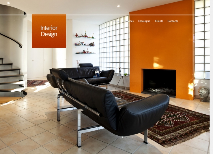 大图背景仿flash的家居家装商务企业网站模板下载
