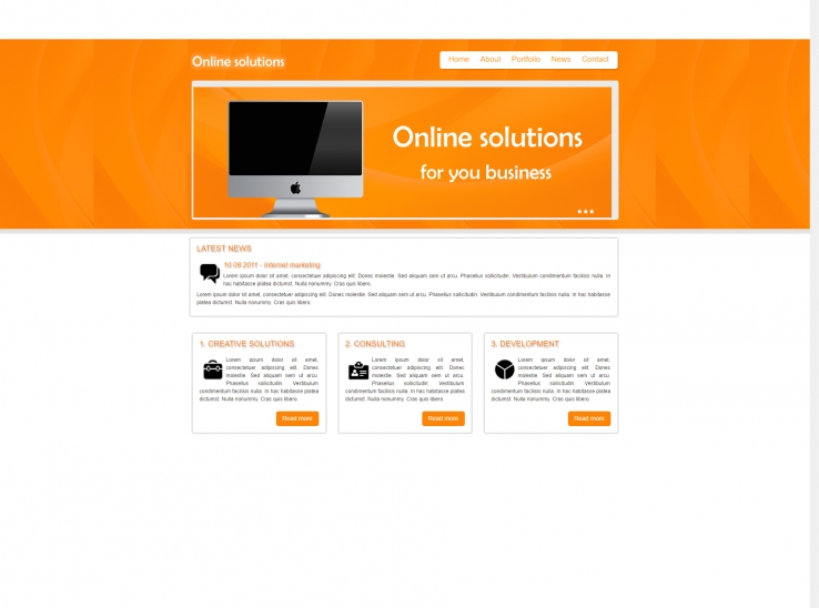 橙色大气的电脑IT售后维修企业网站模板下载