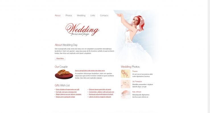洁白纯净风的婚纱摄影整站企业网站模板下载