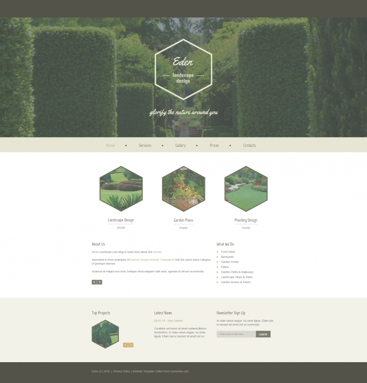 简洁灰色风格的园林绿化官网企业网站模板下载