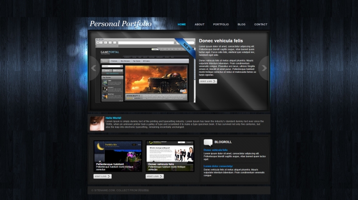 黑色木纹背景的互联网软件企业网站模板下载