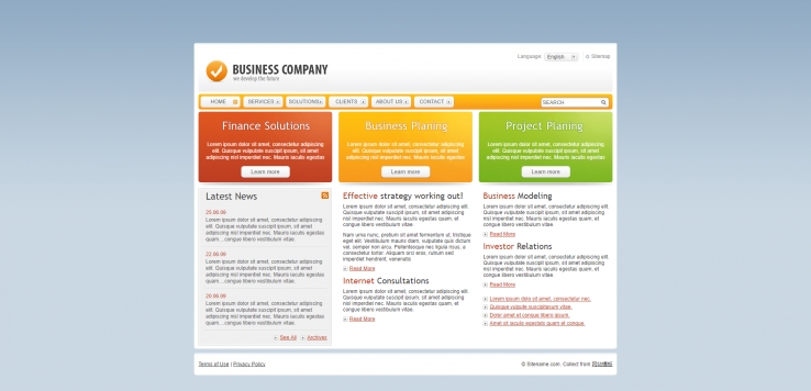 橙色简单明朗的英文外贸企业网站模板下载