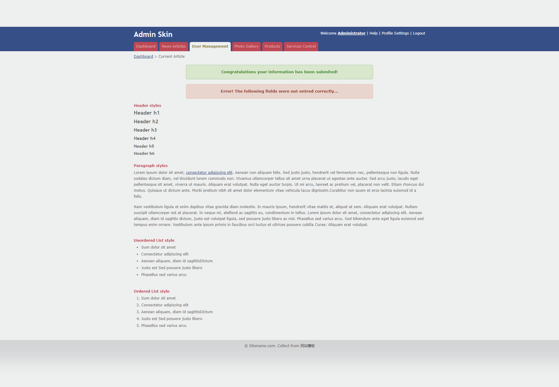 蓝色简洁的admin后台管理网站模板下载