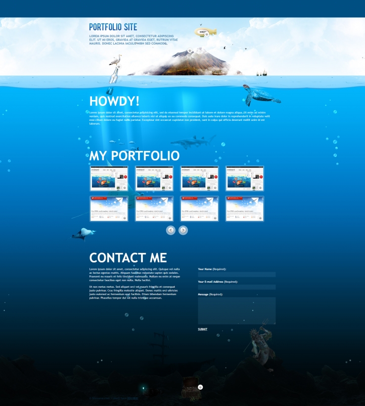 蓝色漂亮风格的海洋世界旅游网站模板下载