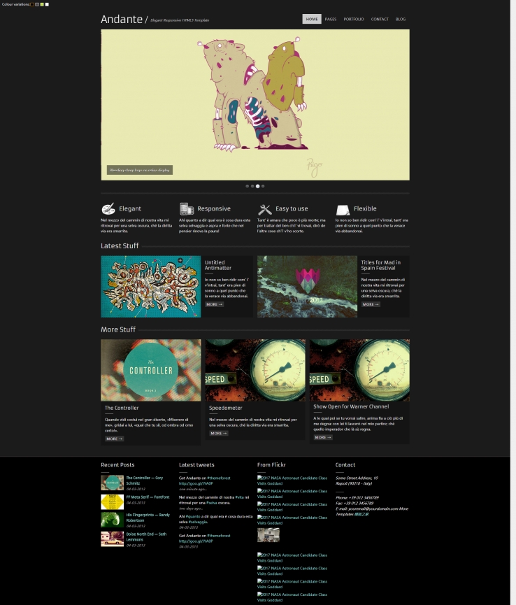 黑色大图响应式的动漫作品展示网站模板下载