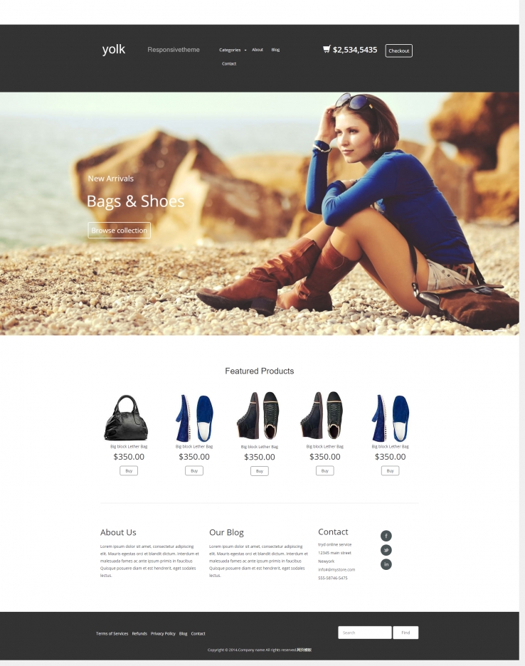 时尚大气的女鞋网上商城购物网站模板下载