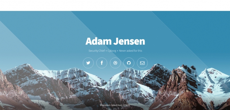 蓝色雪山背景大气全屏的企业网站模板下载
