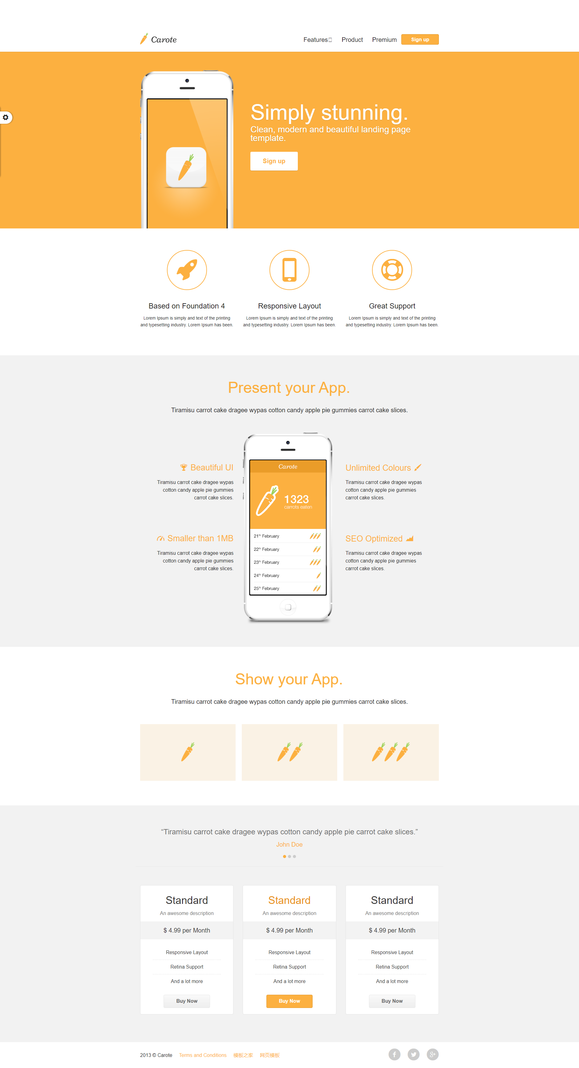 橙色清新的手机app应用官网网站模板下载