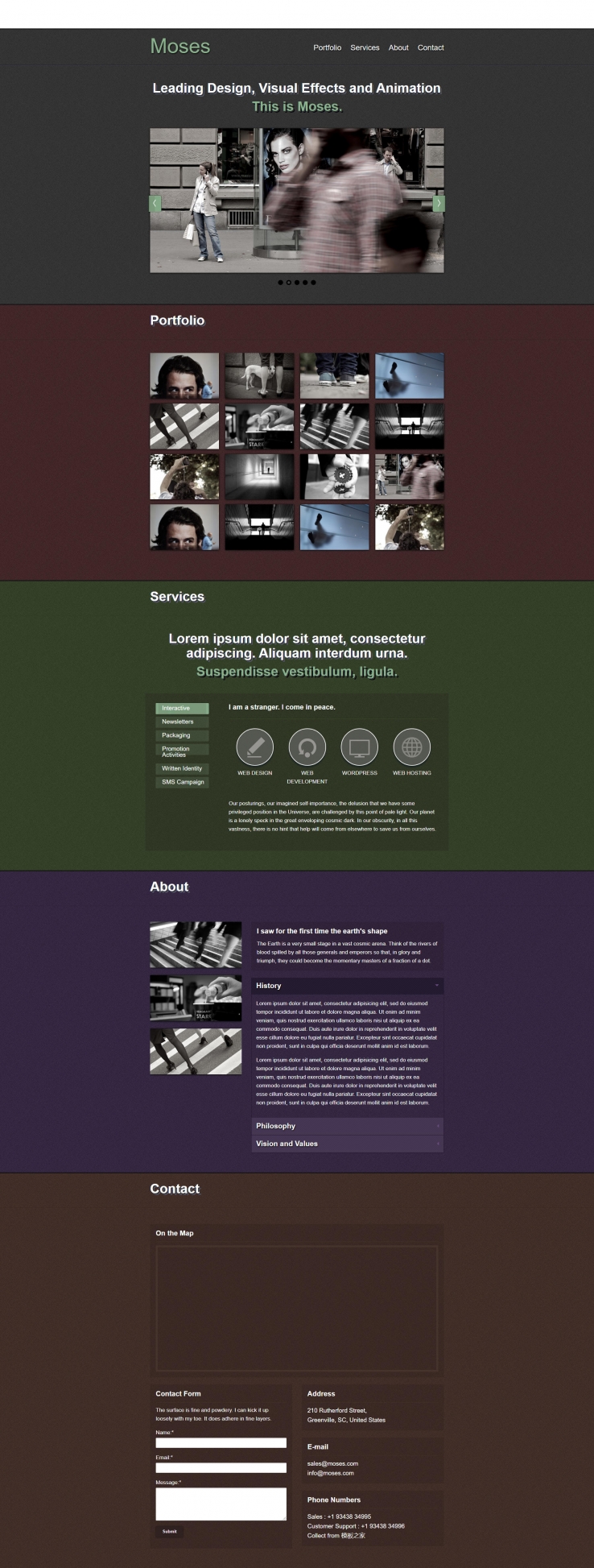 黑色响应式大图幻灯的视觉设计网站模板下载
