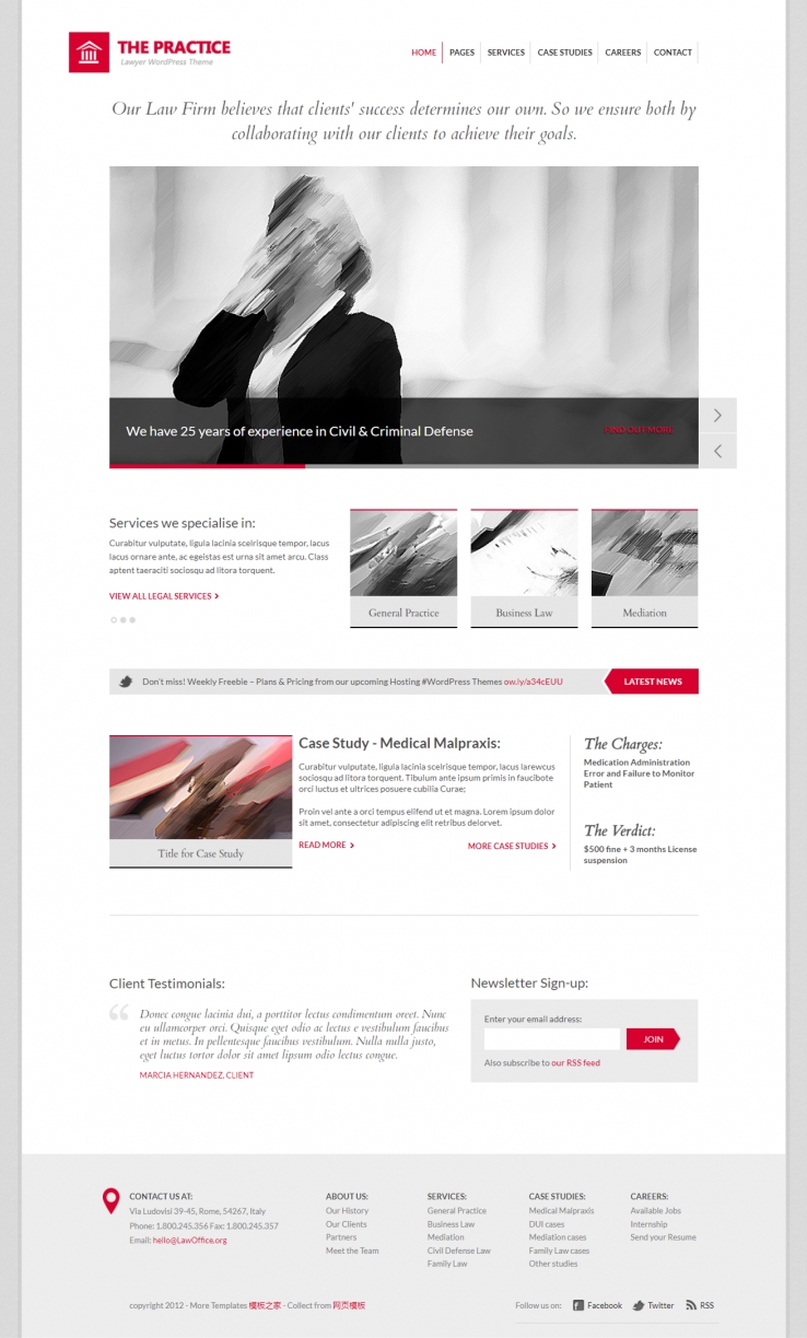 灰色简洁的平面设计企业品牌官网整站模板下载