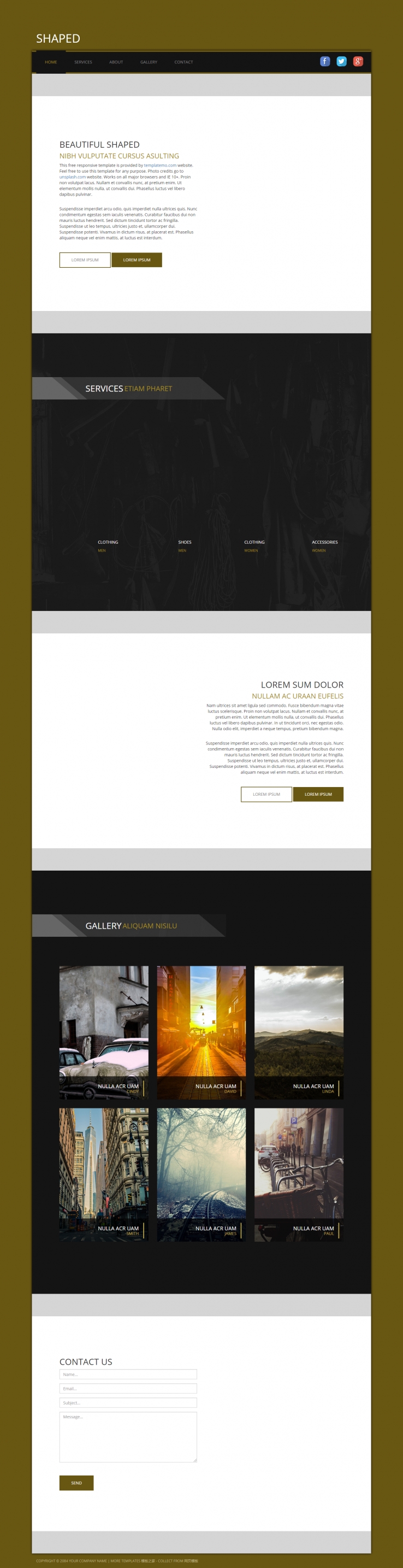 个性设计棕色的牛仔服装企业网站模板下载