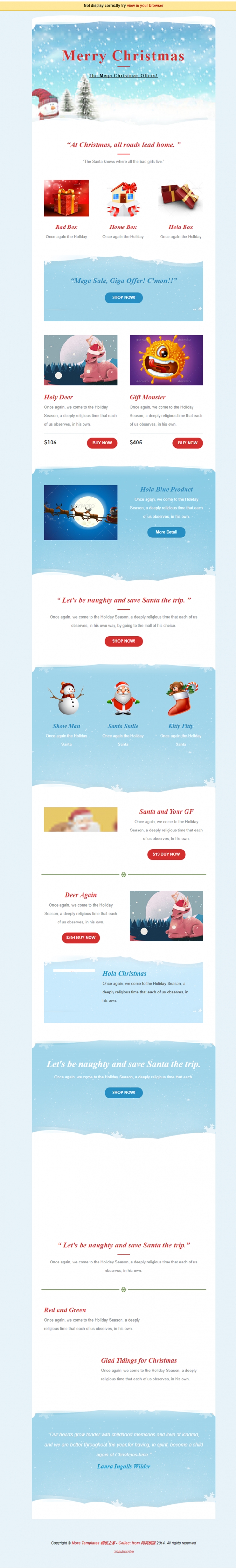 圣诞风格的email邮件网站模板下载