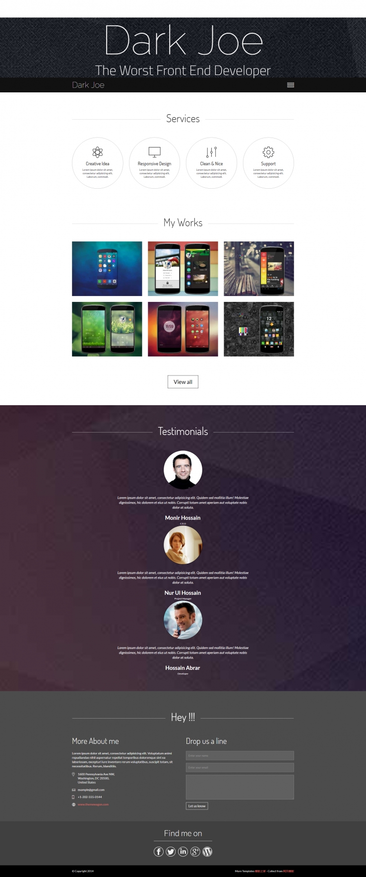 手机平面UI界面的设计师作品展示网站模板下载