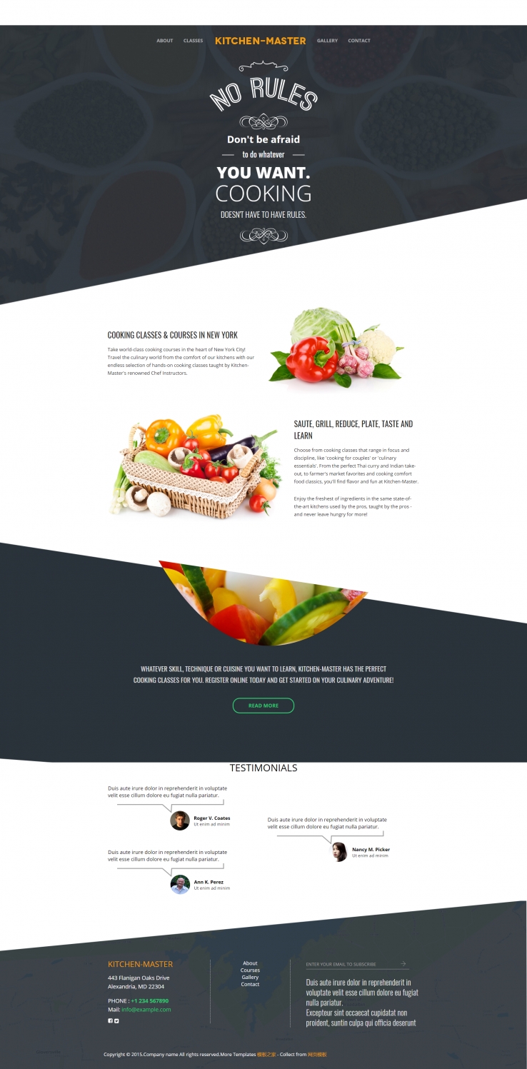 简洁大气风的蔬菜美食私房菜馆企业网站模板下载