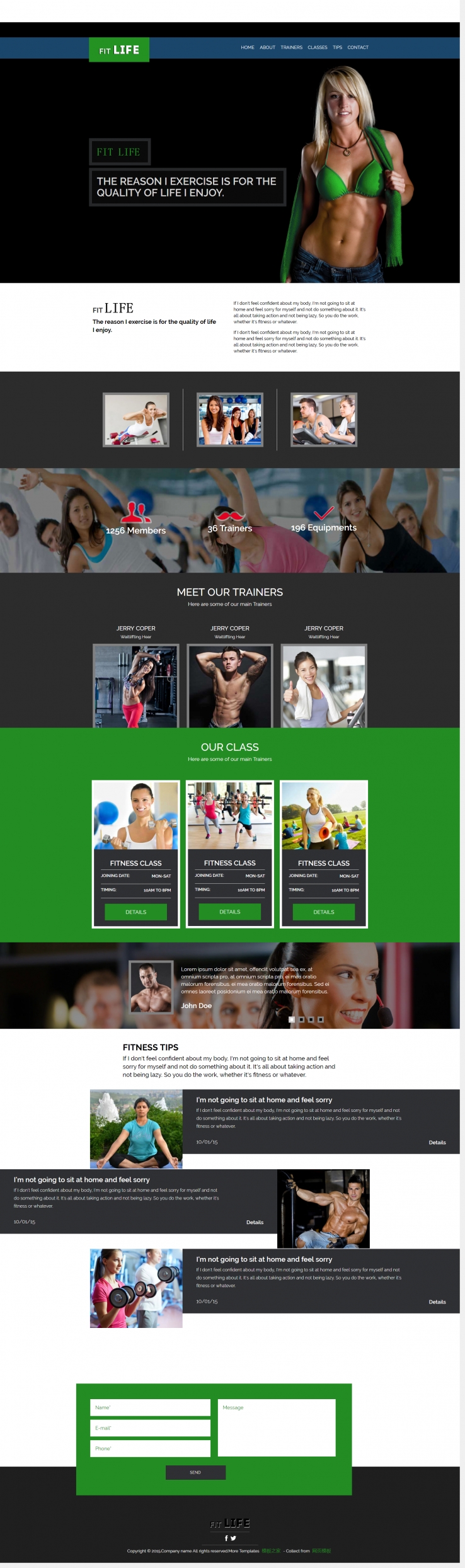 宽屏大气风的运动健身企业网站模板下载