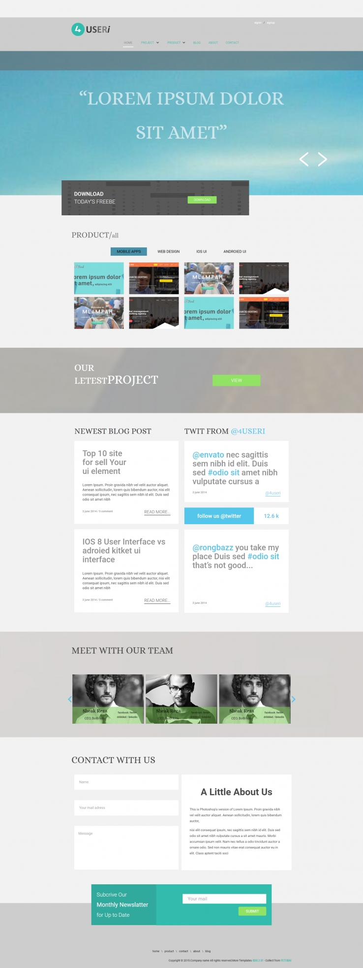 清新简洁的ui项目开发公司官网企业模板下载