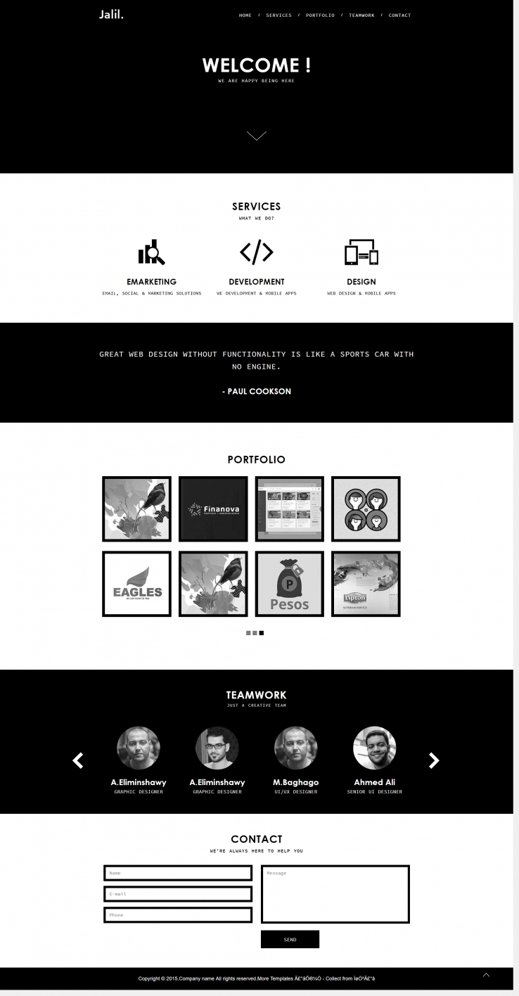 纯黑色风格的技术服务开发公司网站模板下载