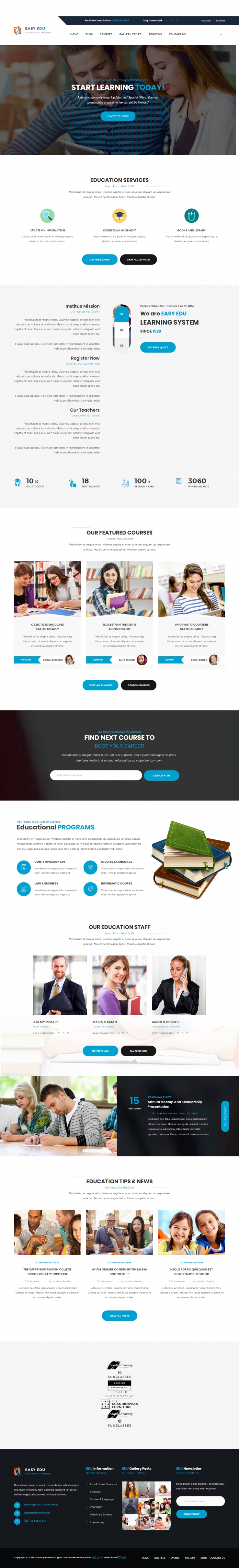 蓝色实用的在线网课教育英语培训机构模板下载