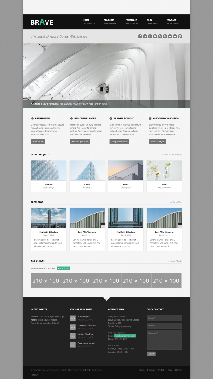 黑色炫酷的商务建筑设计公司整站网站模板下载