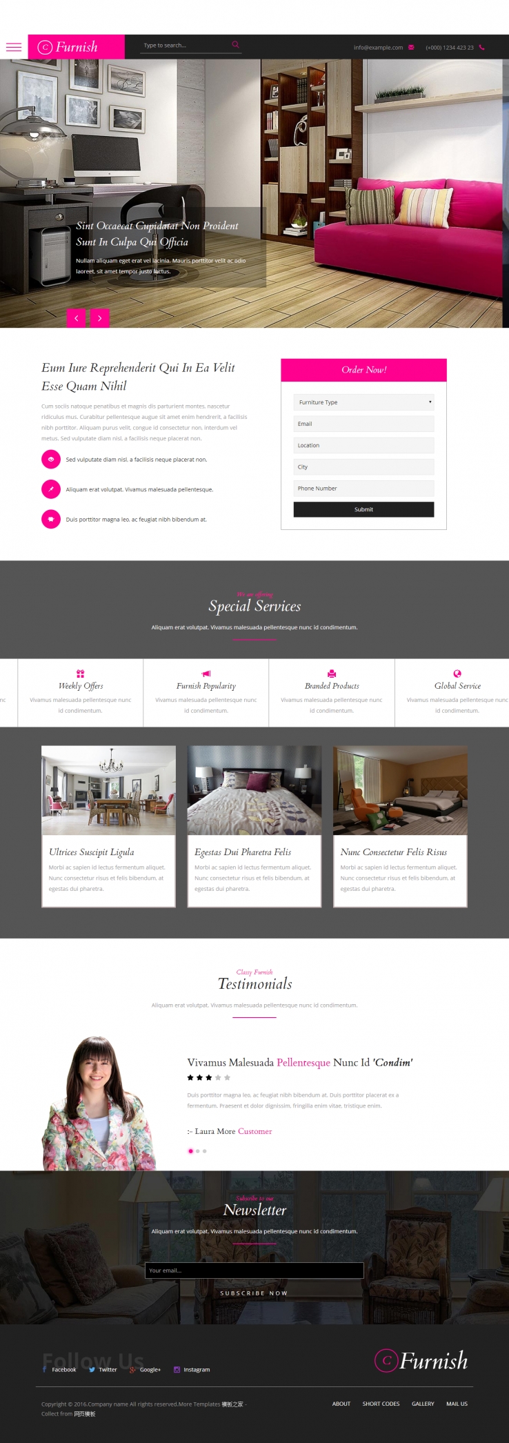 黑色简洁创意的家纺产品企业网站模板下载