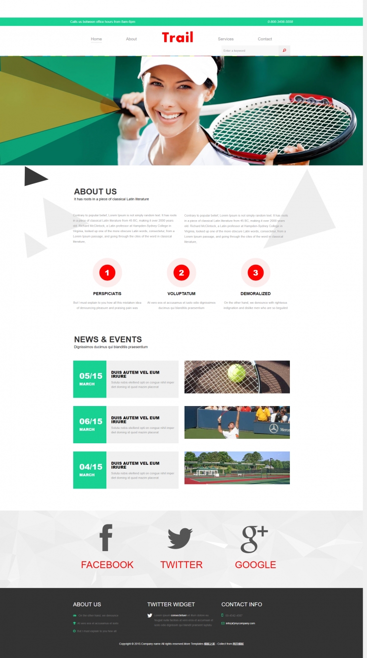 大气宽屏的网球运动企业网站模板下载