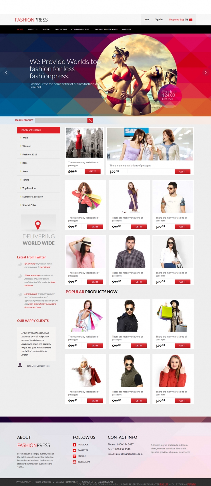 黑色欧美风的外贸女装产品企业网站模板下载