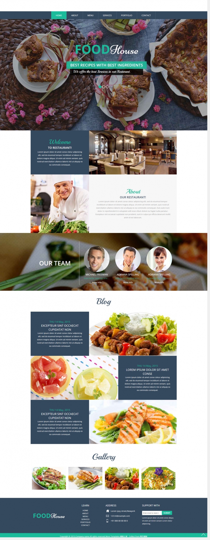 大气精美风格的西餐厅美味饮食企业网站模板下载