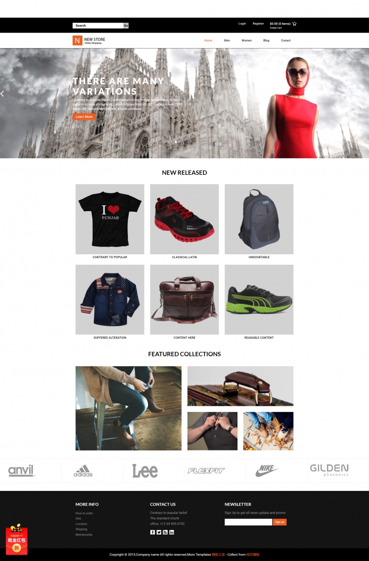 简洁时尚风的服装在线商城企业网站模板下载