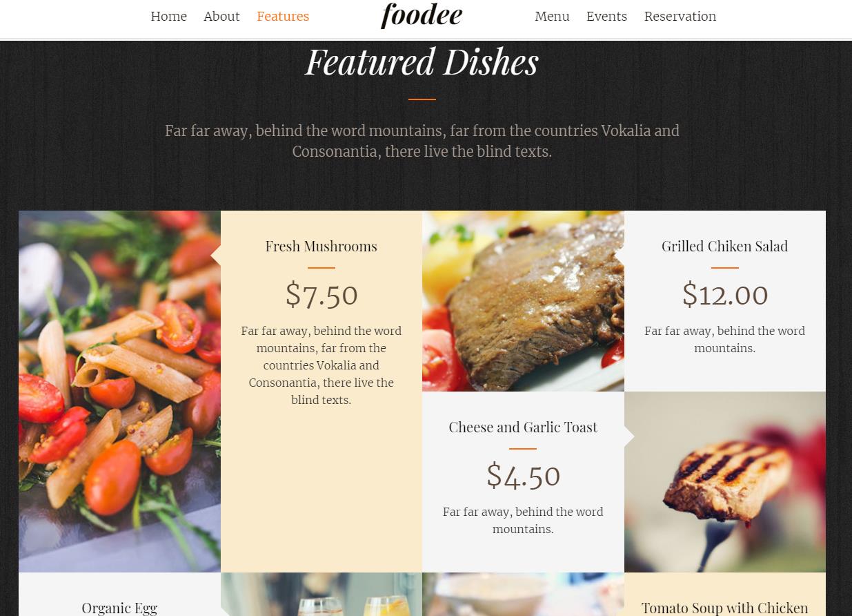 简洁风格的餐饮外卖O2O行业企业网站模板下载