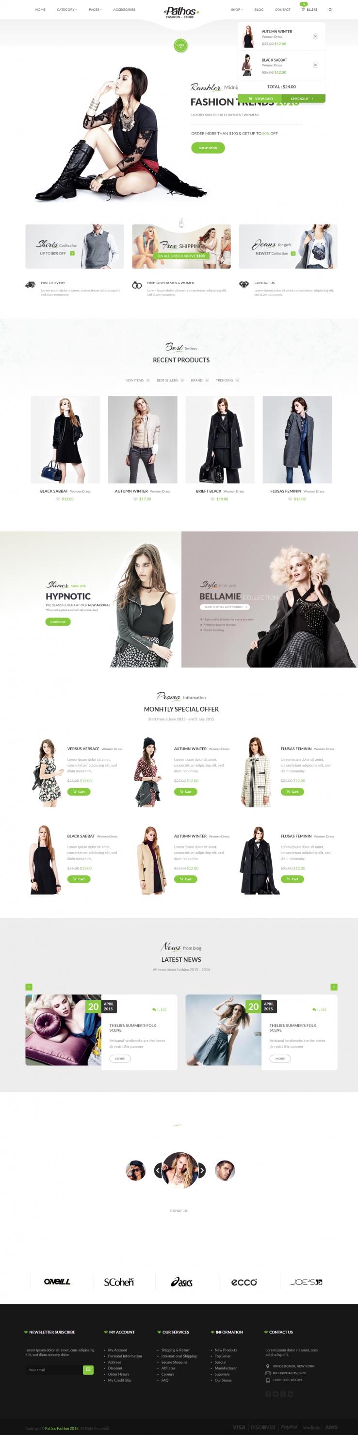 时尚女性服装销售网站大气模板