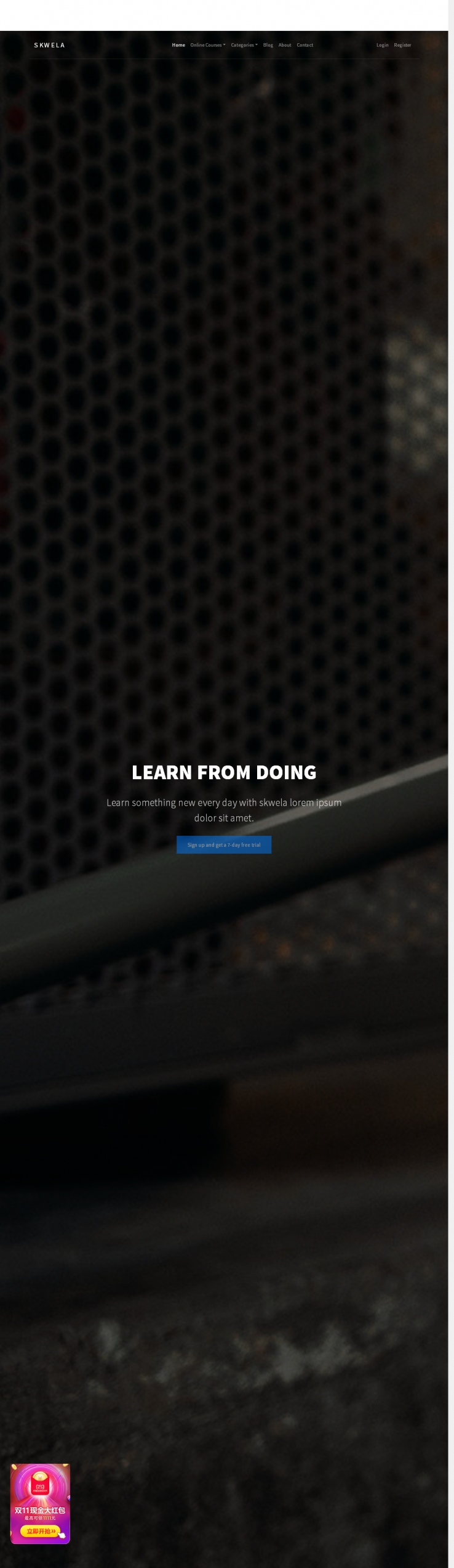 黑色宽屏大气的在线教育企业网站模板下载