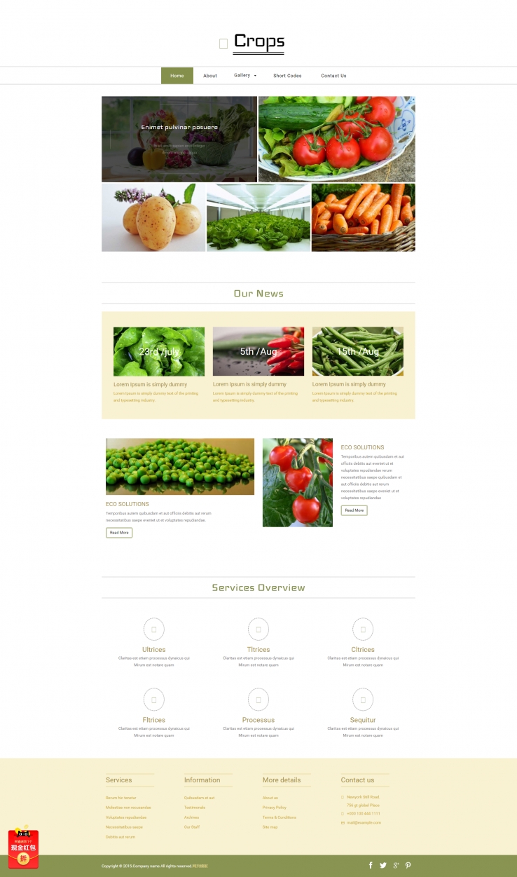 绿色简洁的生鲜超市企业网站模板下载