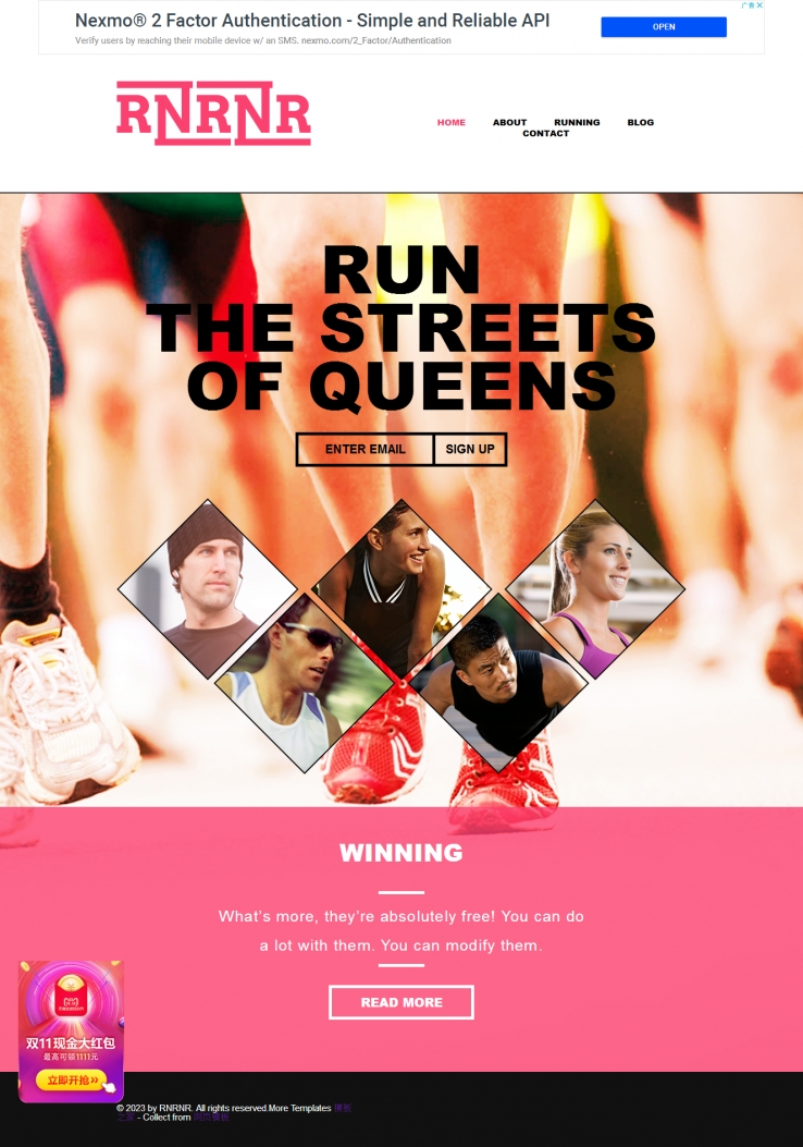 大气简洁的的跑步健身俱乐部企业网站模板下载