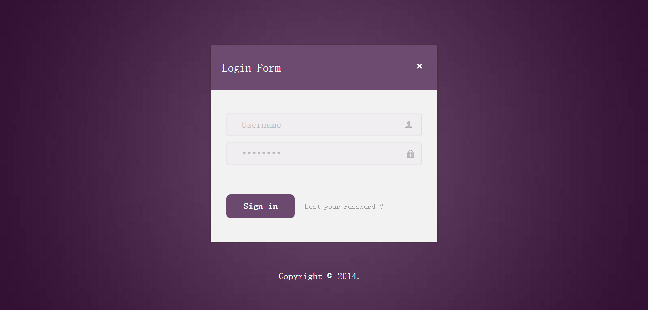紫色简洁的LoginForm登录页整站网站模板下载