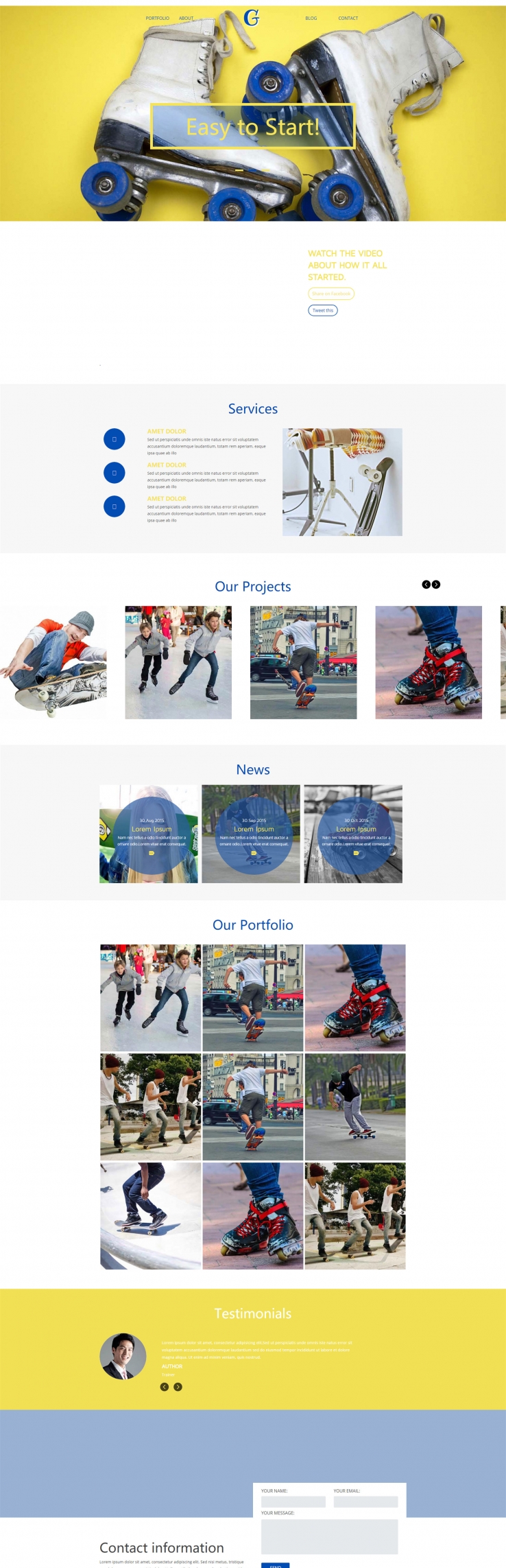 简洁大气的滑板运动爱好者官网网页模板下载