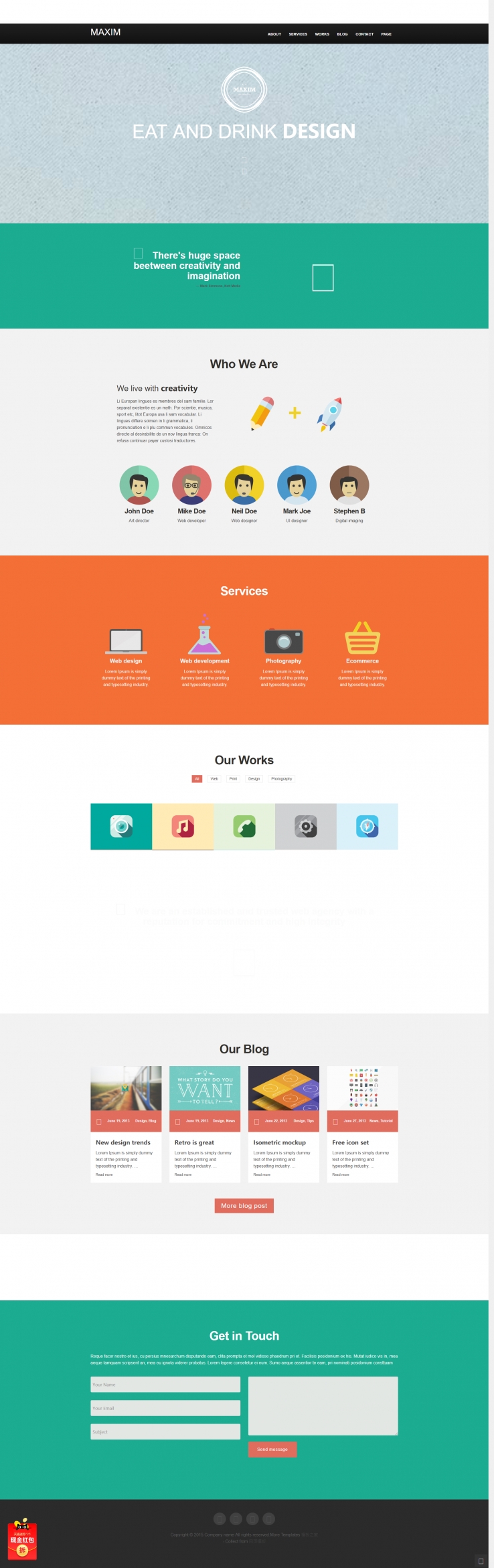 简单风格的UI设计师企业网站模板下载