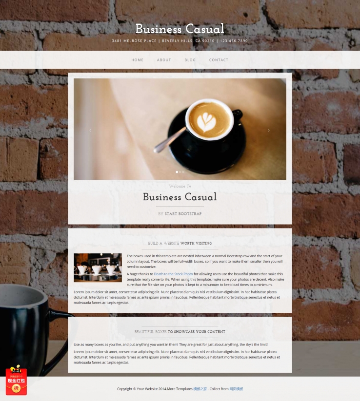 咖啡精美风的休闲食品企业网站模板下载