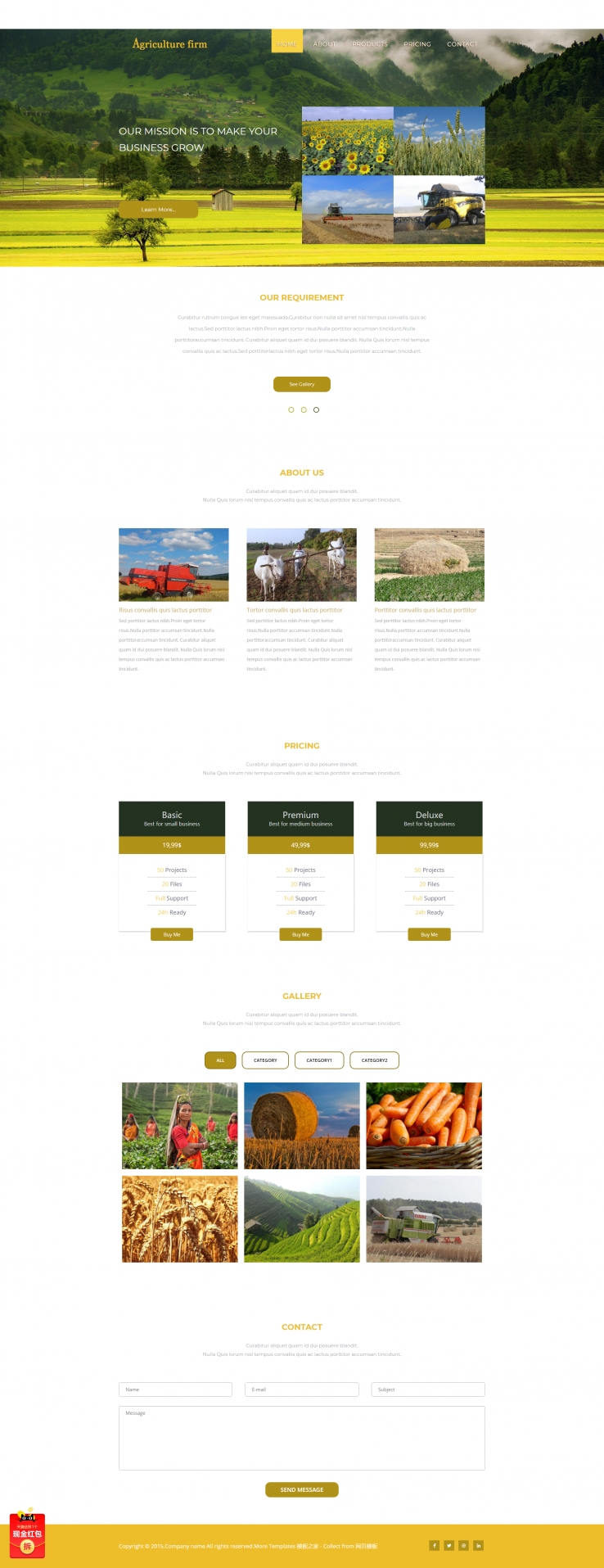 响应式风格的乡村生活农家乐旅游网站模板下载