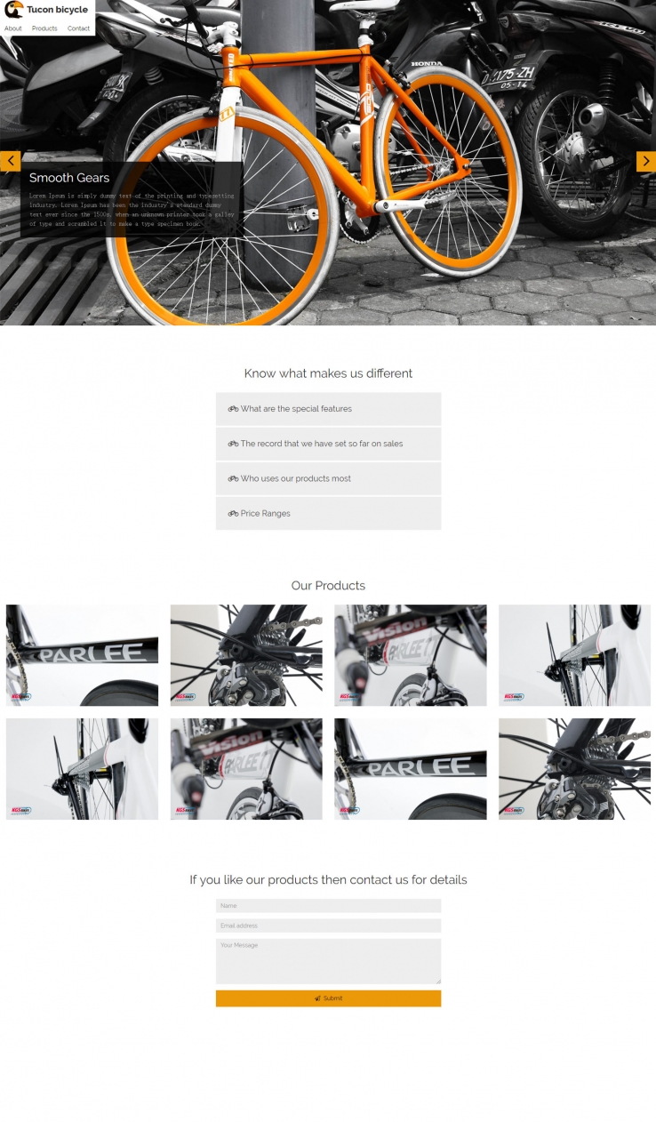 幻灯大图的自行车企业商务网站模板下载