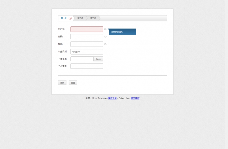 简洁风格的用户注册page模板下载