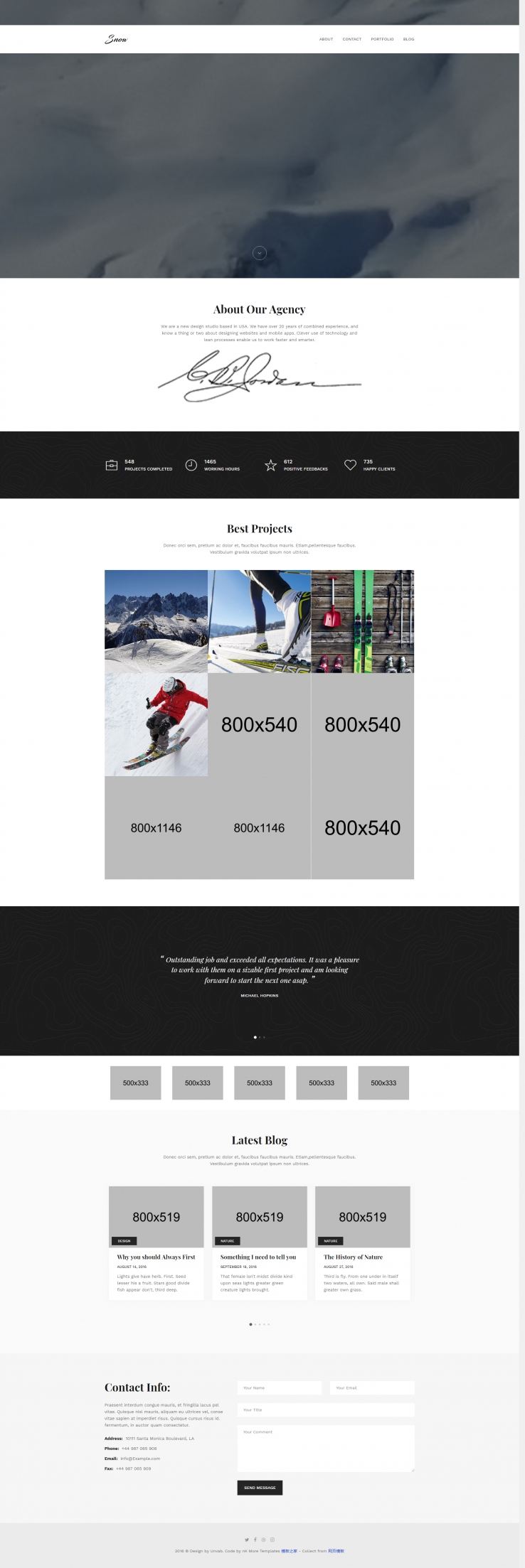 大气滑雪运动的体育健身项目网站模板下载