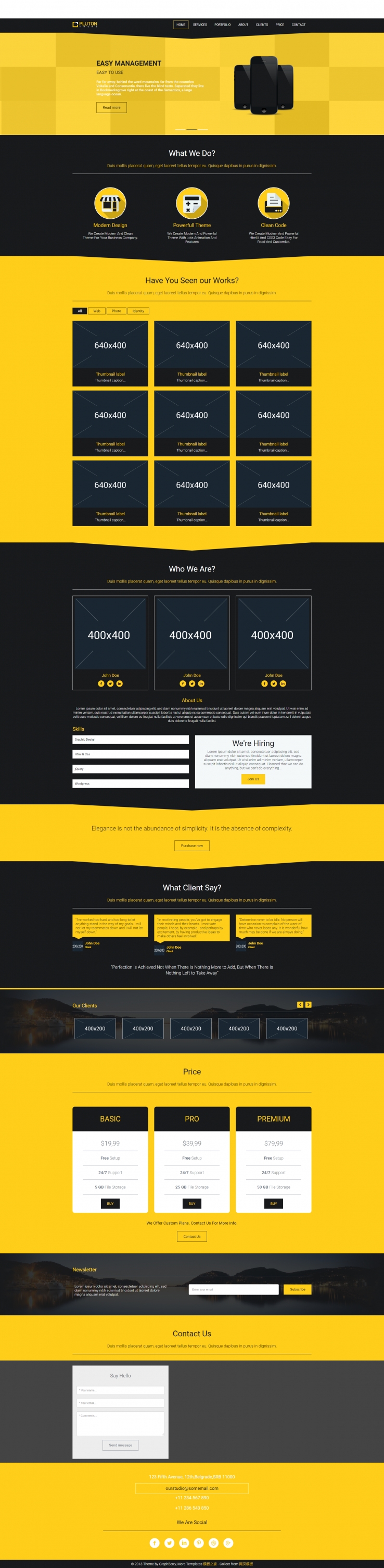 黑黄设计的数码电子产品网站模板下载