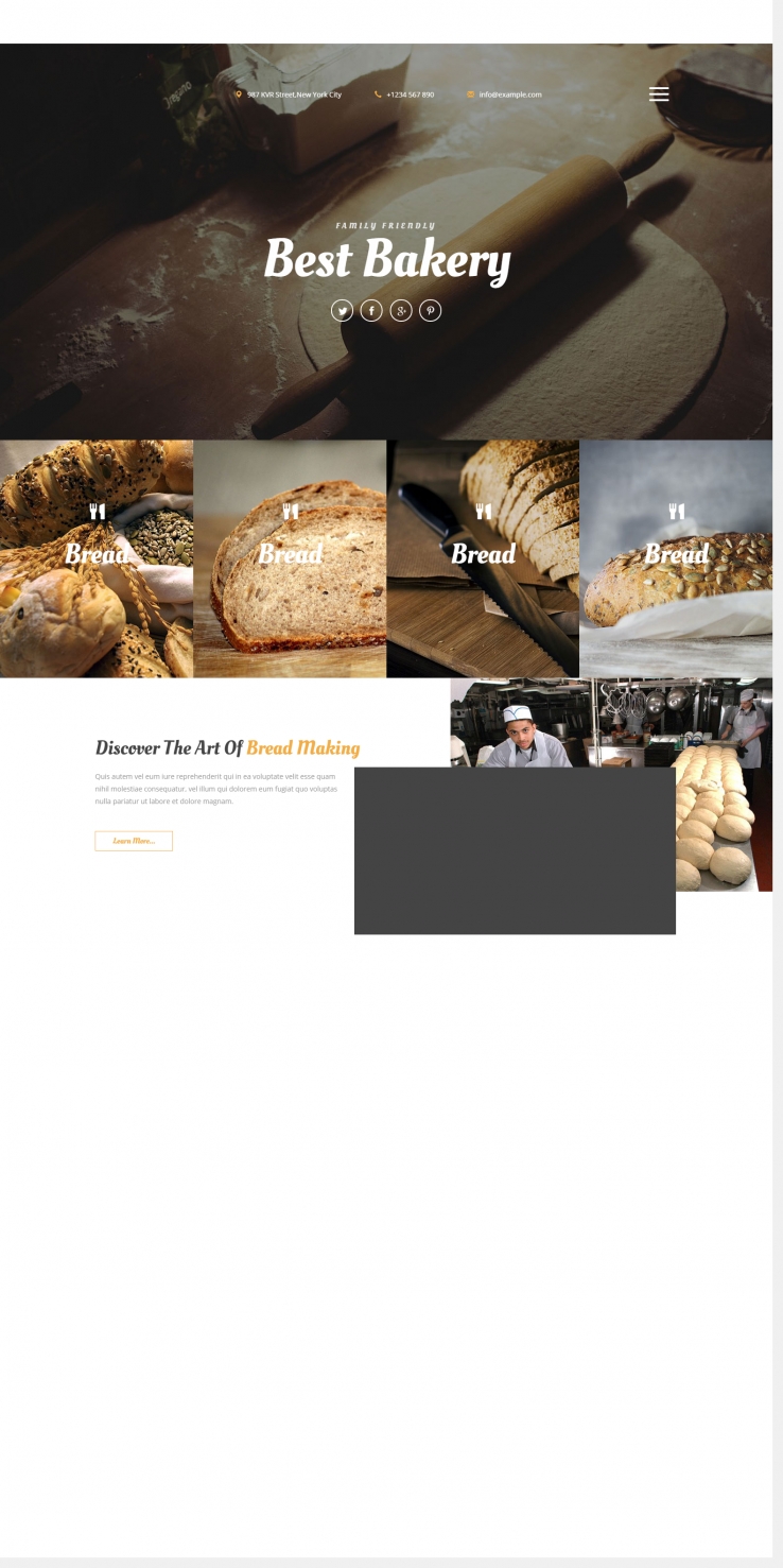 漂亮宽屏风格的荞麦面包坊企业网站模板下载