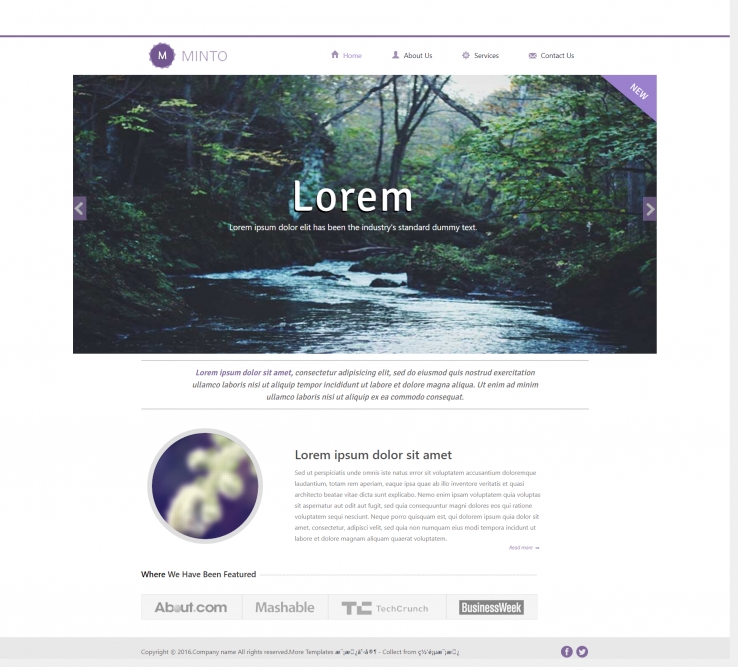 紫色简单的外贸企业网站模板下载