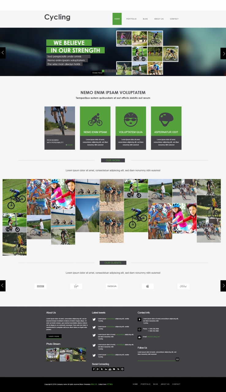 简洁大气风的自行车越野比赛活动专题网站模板下载