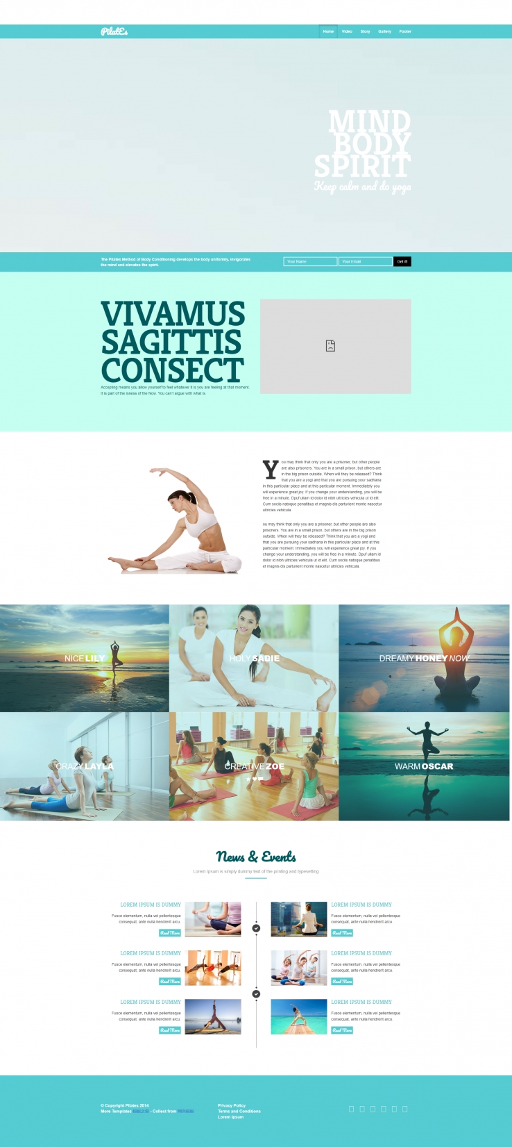 大气绿色的功夫瑜伽美容健身企业网站模板下载